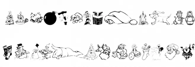 KR Christmas Dings 2004 Schriftart Groß