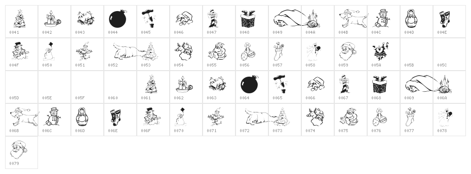 KR Christmas Dings 2004 Character Map