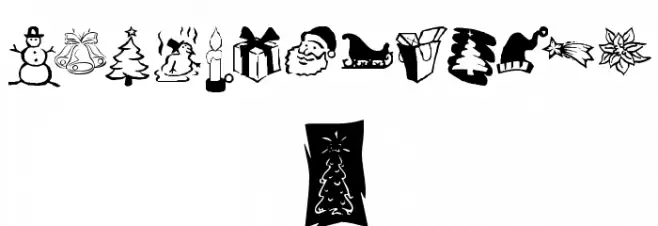 KR Christmas Dings Three Font UPPERCASE