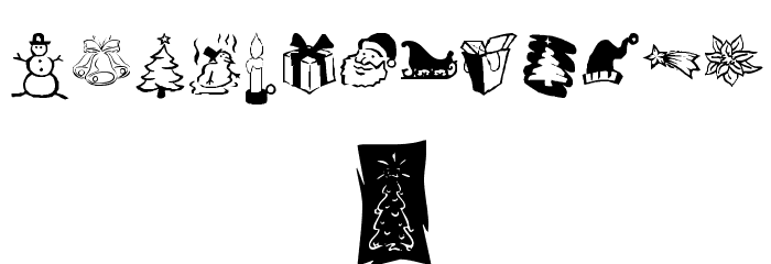 KR Christmas Dings Three Font LOWERCASE