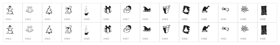KR Christmas Dings Three Character Map