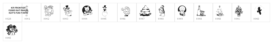 KR Christmas Jewels 2005 Character Map