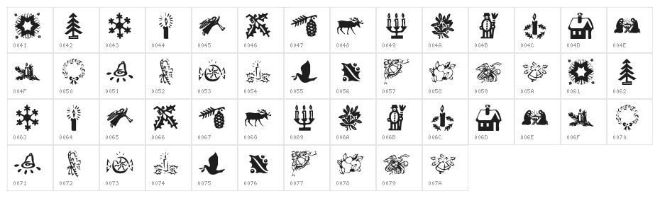 KR Christmas Time 2 Character Map