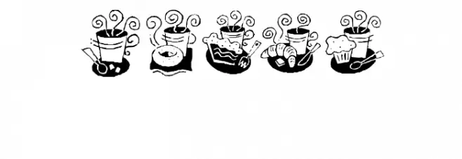 KR Coffee Dings Font UPPERCASE