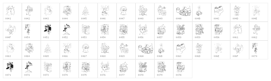 KR Color Me Christmas 2002 Character Map