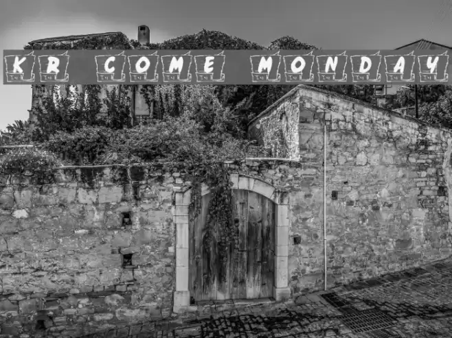 KR Come Monday Font examples