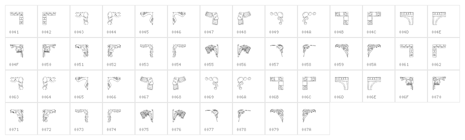 KR Corners Character Map