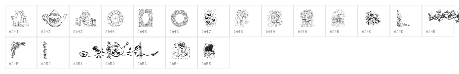 KR Country Flowers Character Map