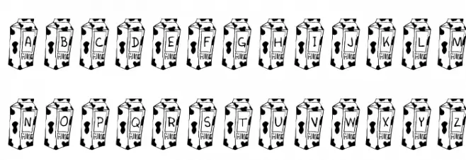 KR Cow Juice Font LOWERCASE