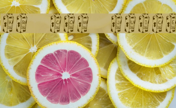 KR Cow Juice Font examples