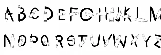 KR Crayons خط أحرف صغيرة