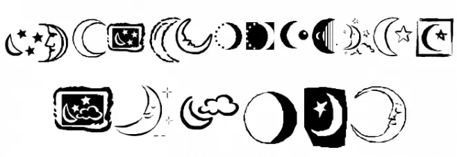 KR Crescent Moons 字体 大写
