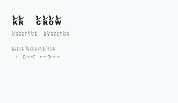 KR Crow Business Card