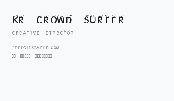 KR Crowd Surfer Business Card