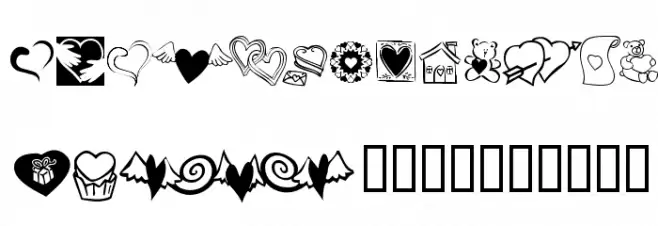 KR Cuori Divertenti 5 Schriftart Groß