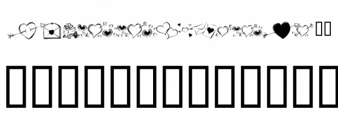 KR Cuori Divertenti 7 Schriftart Groß