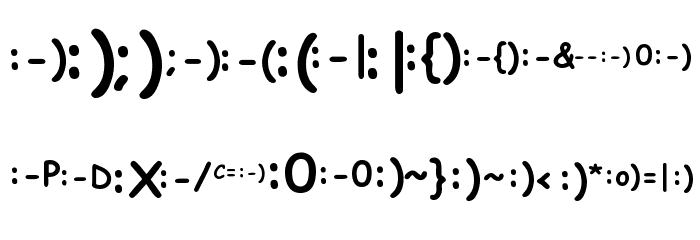 KR Deb's Emoticons Font OTHER CHARS