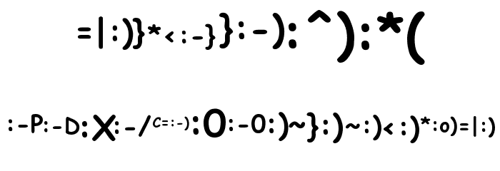 KR Deb's Emoticons Font LOWERCASE