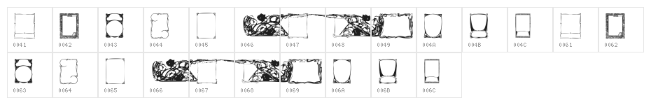 KR Deco Frames Character Map