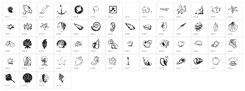 KR Down By The Sea Character Map