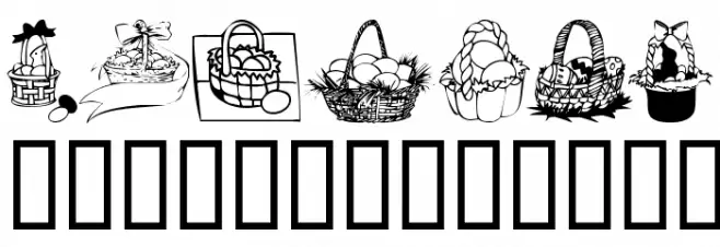 KR Easter Baskets خط أحرف كبيرة