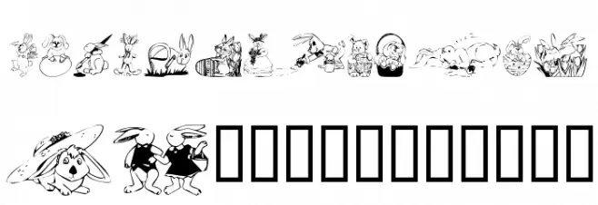 KR Easter Bunnies Caratteri MINUSCOLO