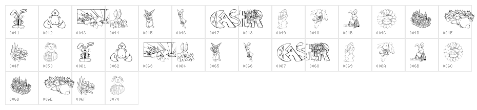 KR Easter No 2 Character Map