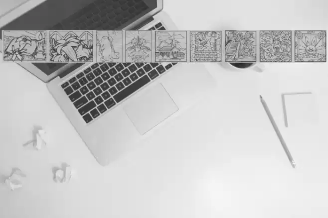 KR Easter Squares Font examples