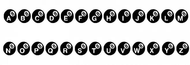 KR Eight Ball फ़ॉन्ट अपरकेस