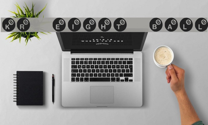KR Eight Ball Font examples
