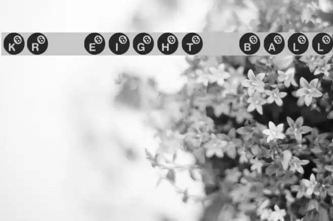 KR Eight Ball Font examples