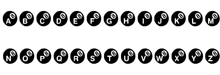KR Eight Ball Font LOWERCASE