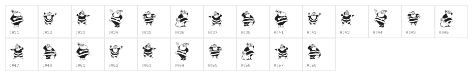 KR Eight Santas Character Map