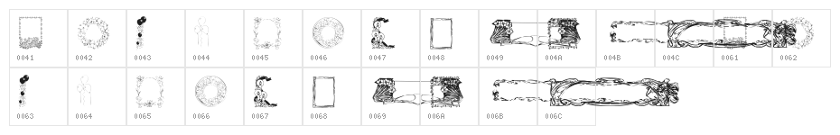 KR Fab Frames and Borders Character Map