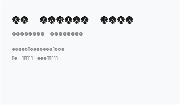 KR Family Tree Business Card