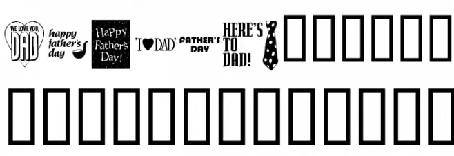 KR Father's Day Dings Caratteri MINUSCOLO