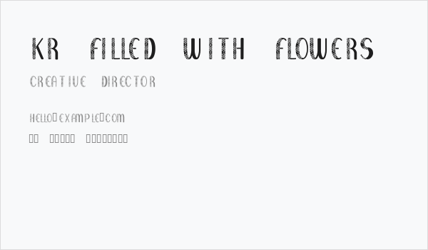 KR Filled With Flowers Business Card