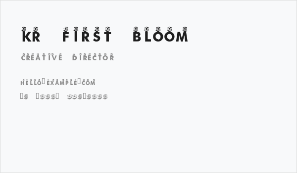 KR First Bloom Business Card