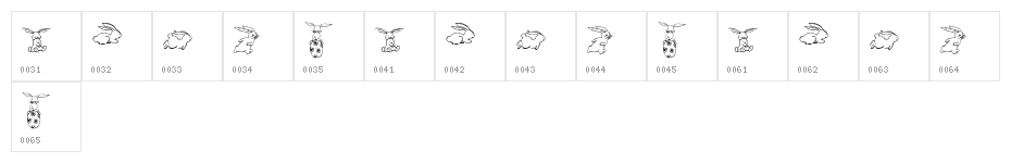 KR Five Bunnies Character Map