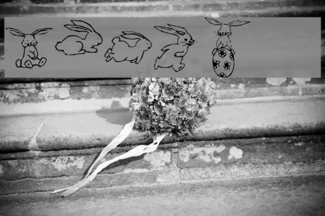 KR Five Bunnies Font examples