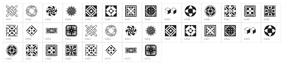 KR Fleurish Deco Character Map