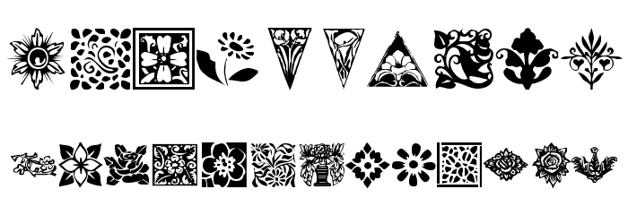 KR Fleurish Floral Font OTHER CHARS