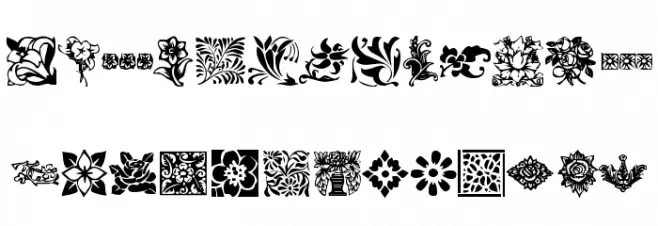 KR Fleurish Floral フォント 大文字