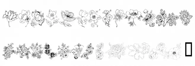 KR Floral Color Me 2 Caratteri MAIUSCOLE