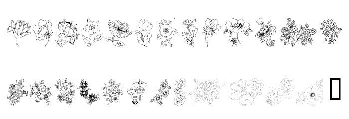 KR Floral Color Me 2 Font LOWERCASE