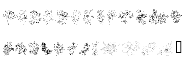 KR Floral Color Me 2 Font LOWERCASE