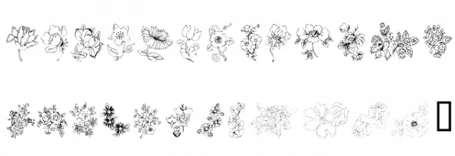 KR Floral Color Me 2 Caratteri MINUSCOLO
