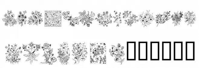 KR Floral Color Me Fuentes MAYÚSCULAS
