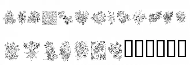 KR Floral Color Me फ़ॉन्ट लोअरकेस