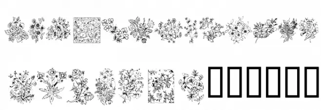 KR Floral Color Me フォント 大文字